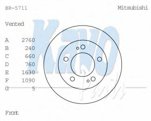 KAVO PARTS BR5711 гальмівний диск