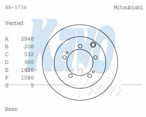 KAVO PARTS BR5736 гальмівний диск