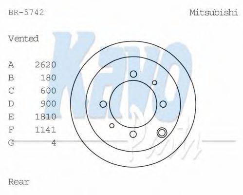 KAVO PARTS BR5742 гальмівний диск