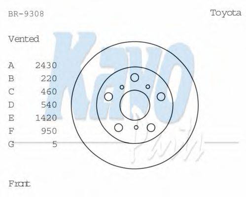 KAVO PARTS BR9308 гальмівний диск