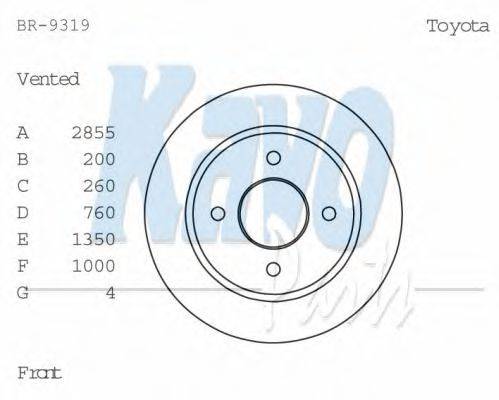 KAVO PARTS BR9319 гальмівний диск