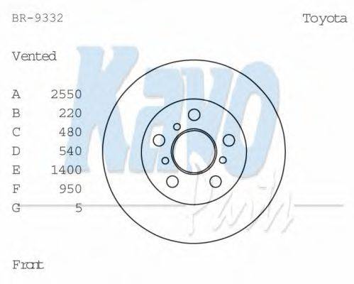 KAVO PARTS BR9332 гальмівний диск