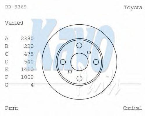 KAVO PARTS BR9369 гальмівний диск