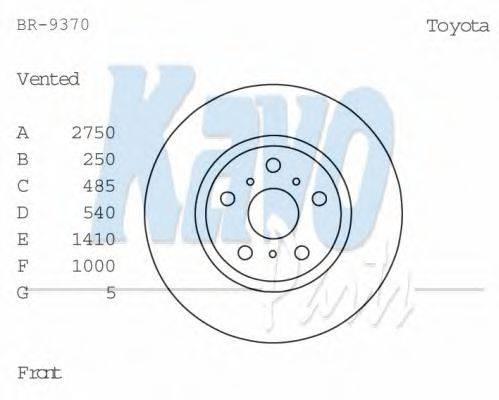 KAVO PARTS BR9370 гальмівний диск