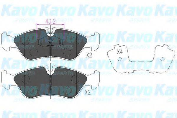 KAVO PARTS KBP1004 Комплект гальмівних колодок, дискове гальмо