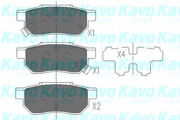 KAVO PARTS KBP2007 Комплект гальмівних колодок, дискове гальмо