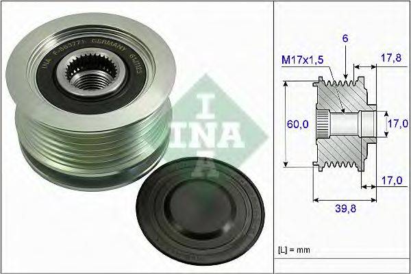 INA 535026710 Механізм вільного ходу генератора