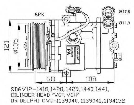 NRF 32172G Компресор, кондиціонер