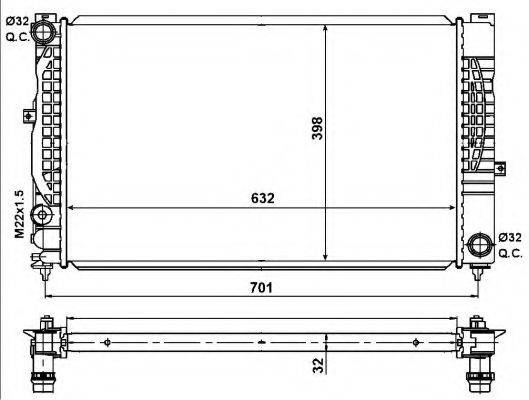 NRF 539504 Радіатор, охолодження двигуна