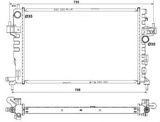 NRF 54753 Радіатор, охолодження двигуна