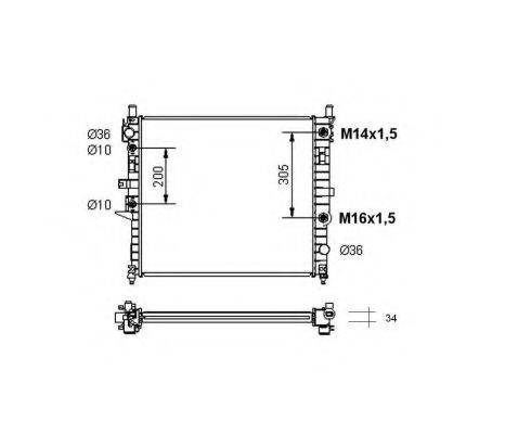 NRF 55334 Радіатор, охолодження двигуна