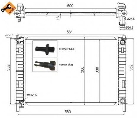 NRF 58276 Радіатор, охолодження двигуна