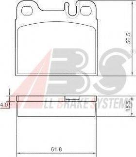 A.B.S. 36810 Комплект гальмівних колодок, дискове гальмо
