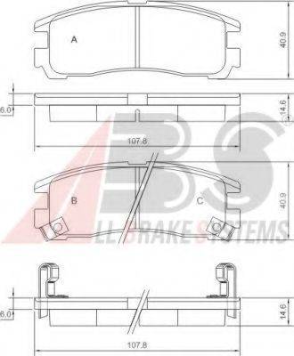 A.B.S. 37014OE Комплект гальмівних колодок, дискове гальмо