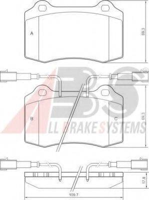 A.B.S. 37041OE Комплект гальмівних колодок, дискове гальмо