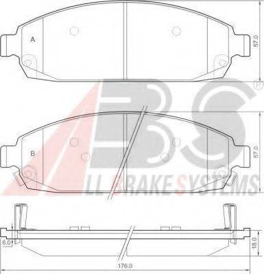 A.B.S. 37517OE Комплект гальмівних колодок, дискове гальмо