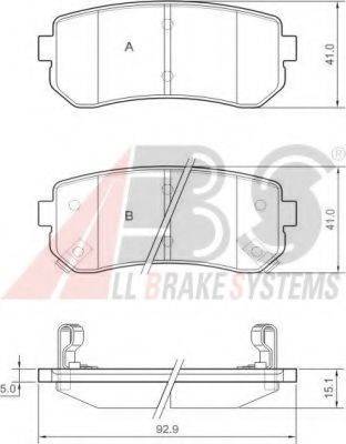 A.B.S. 37533OE Комплект гальмівних колодок, дискове гальмо