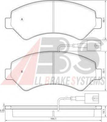 A.B.S. 37576OE Комплект гальмівних колодок, дискове гальмо