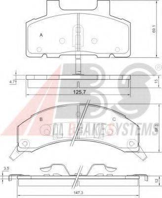 A.B.S. 38215 Комплект гальмівних колодок, дискове гальмо