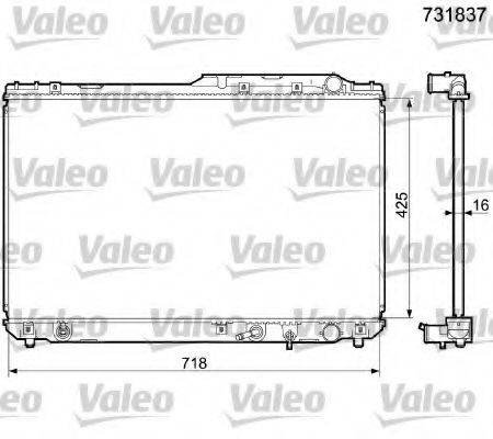 VALEO 731837 Радіатор, охолодження двигуна