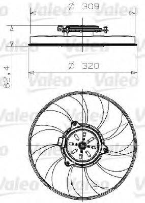 VALEO 696001 Вентилятор, охолодження двигуна