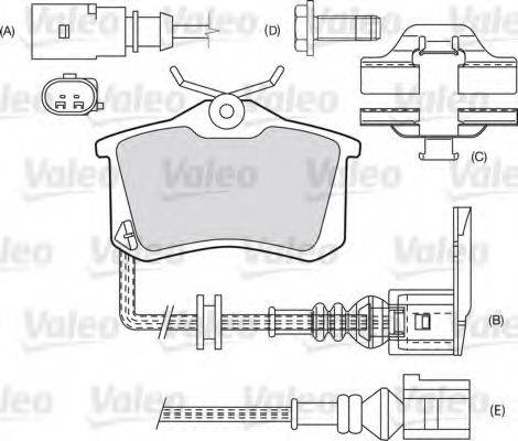 VALEO 598559 Комплект гальмівних колодок, дискове гальмо