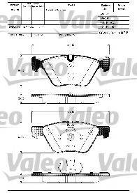 VALEO 598640 Комплект гальмівних колодок, дискове гальмо