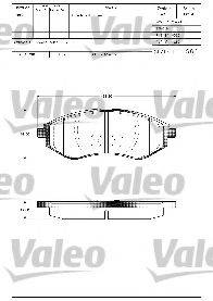 VALEO 601305 Комплект гальмівних колодок, дискове гальмо