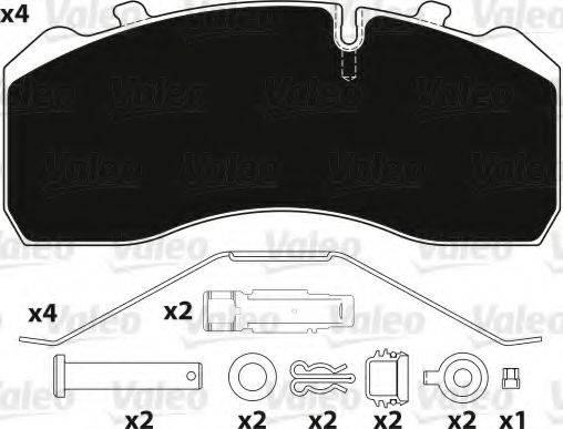 VALEO 882204 Комплект гальмівних колодок, дискове гальмо