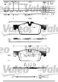 VALEO 601289 Комплект гальмівних колодок, дискове гальмо