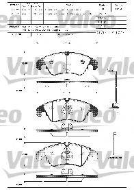 VALEO 601279 Комплект гальмівних колодок, дискове гальмо