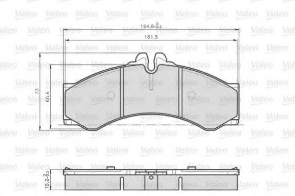 VALEO 872153 Комплект гальмівних колодок, дискове гальмо