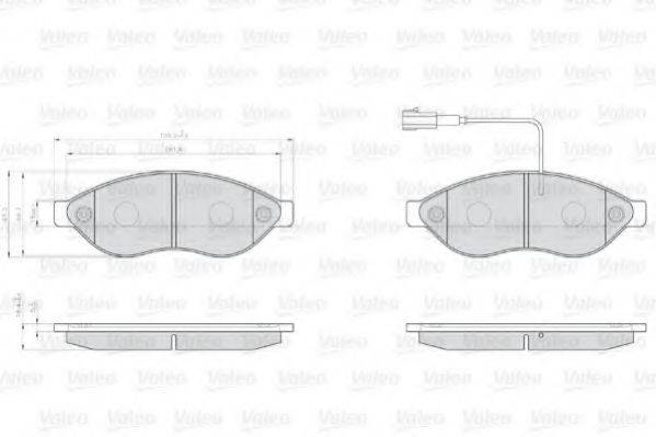 VALEO 873468 Комплект гальмівних колодок, дискове гальмо