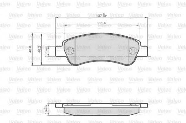 VALEO 872465 Комплект гальмівних колодок, дискове гальмо