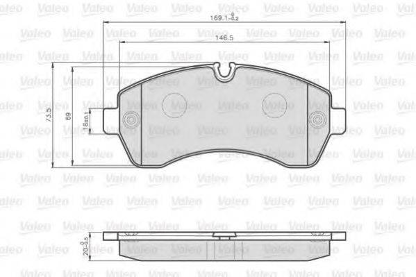 VALEO 872200 Комплект гальмівних колодок, дискове гальмо