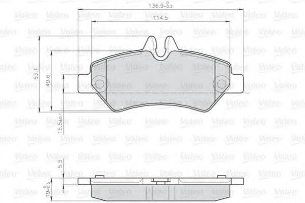 VALEO 872190 Комплект гальмівних колодок, дискове гальмо