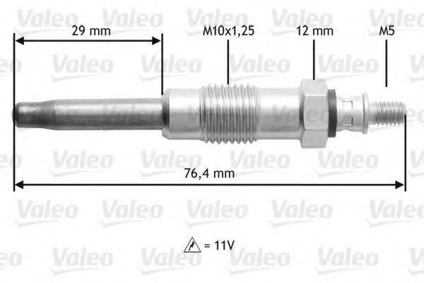 VALEO 345170 Свічка розжарювання