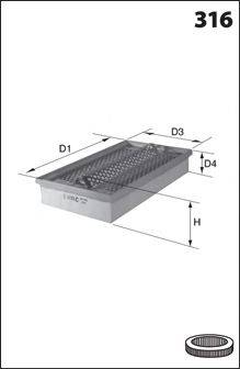 MECAFILTER ELP3745 Повітряний фільтр