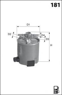 MECAFILTER ELG5345 Паливний фільтр