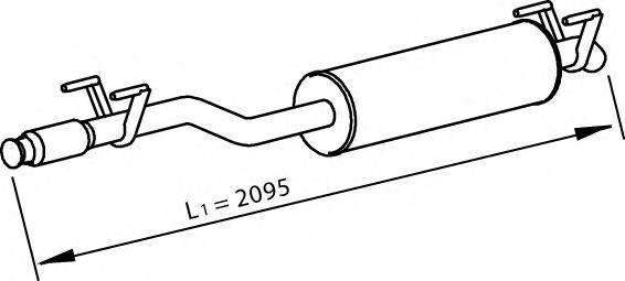 DINEX 74301 Середній глушник вихлопних газів