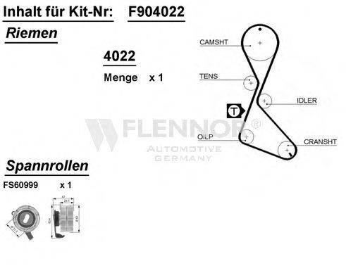 FLENNOR F904022 Комплект ременя ГРМ