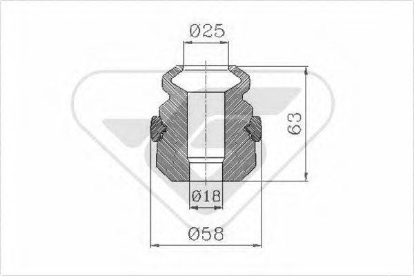 HUTCHINSON KP025 Пилозахисний комплект, амортизатор