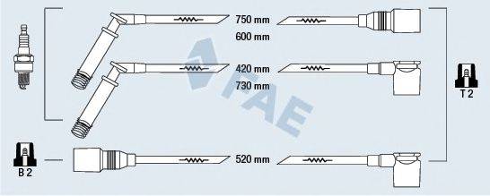 FAE 83800 Комплект дротів запалювання