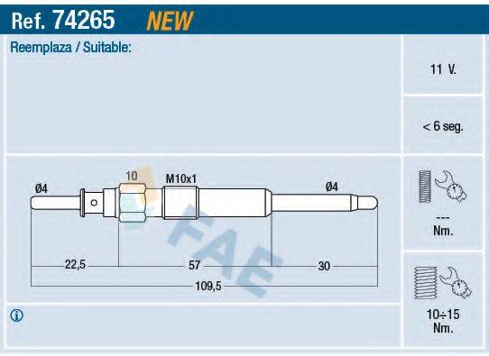 FAE 74265 Свічка розжарювання