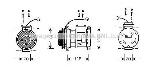 AVA QUALITY COOLING BWK065 Компресор, кондиціонер