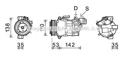 AVA QUALITY COOLING BWK393 Компресор, кондиціонер