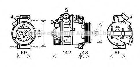 AVA QUALITY COOLING BWK443 Компресор, кондиціонер