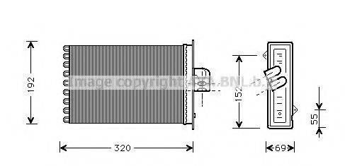 AVA QUALITY COOLING CR6045 Теплообмінник, опалення салону