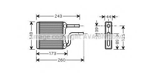 AVA QUALITY COOLING DU6059 Теплообмінник, опалення салону