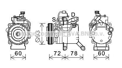 AVA QUALITY COOLING DUK074 Компресор, кондиціонер